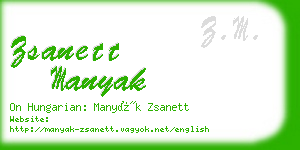 zsanett manyak business card